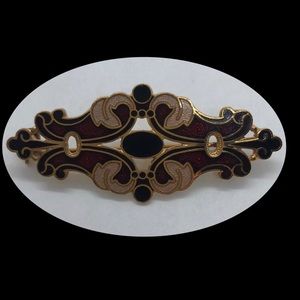 VTG 80s Brooch Cloisonné Enamel Statement Pin